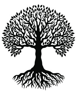 tree with roots, hand-drawn-tree-life, Tree of life ,Digital files, Tree 