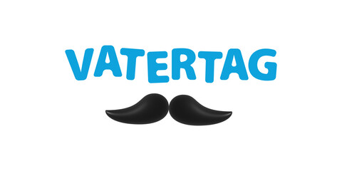 Vector isolated logo for Vatertag with mustache on the white background. Translation: Father's Day.