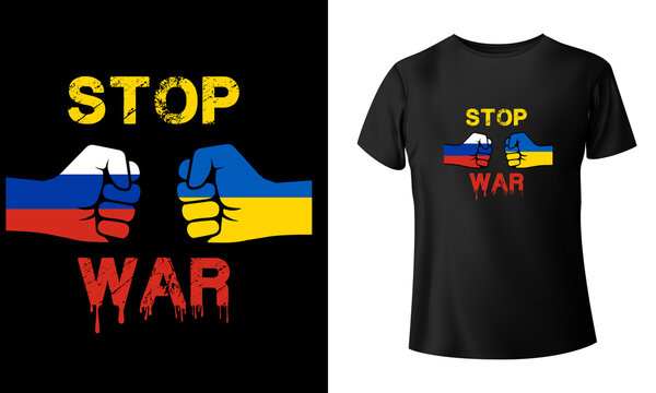 Stop War Colombia Ukraine Supporting t-shirt design template