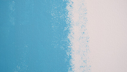 Wall painting white and blue. Wall repair and painting