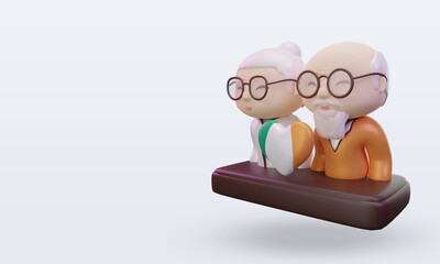 3d grandparents day love Ireland flag rendering right view