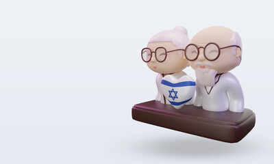 3d grandparents day love Israel flag rendering right view