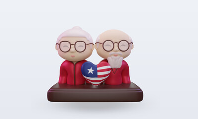 3d grandparents day love Liberia flag rendering front view