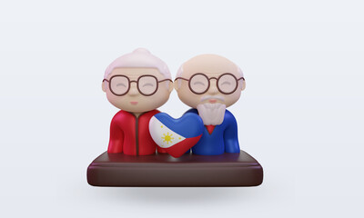 3d grandparents day love Philippines flag rendering front view