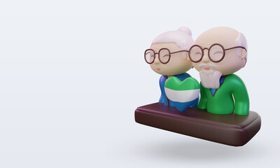 3d grandparents day love Sierra Leone flag rendering right view