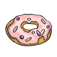 sweet donut isolated on white background. vector