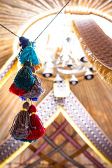 national Kazakh decorative elements in the yurt