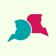 Man and woman speech bubbles