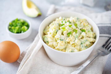 Avocado egg salad in a bowl