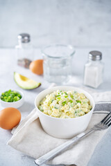 Avocado egg salad in a bowl