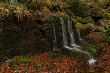 Geigenbachfalle waterfall near Groser Arber hill in Germany