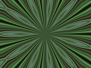 Green star burst geometric kaleidoscope