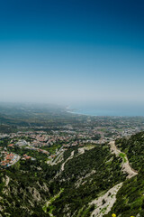 view of the coast from the hills