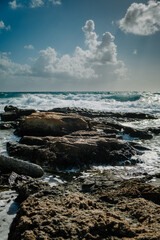 sea and rocks in sunshine