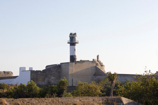 The lighthouse Shot at the coast of diu vintage fort or Bastion of Diu Fort. It is a sixteenth century fort. built by Portuguese, located in Diu district of Union Territory Daman and Diu, India