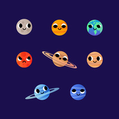 Planets with face