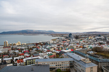 Fototapeta na wymiar View over city of Reykjavik in Iceland