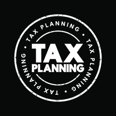 Tax Planning text stamp, concept background