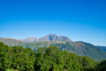 The Arbizon Massif in the Pyrenees Mountains on a summer day with a clear blue sky
