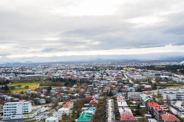 Obraz premium View over city of Reykjavik in Iceland