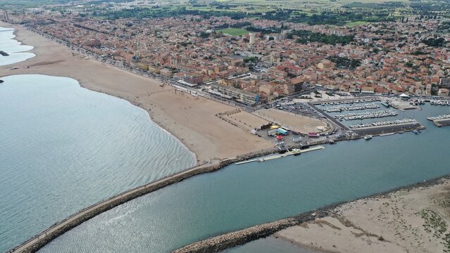 survol de Valras plage dans l'H&eacute;rault