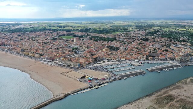 survol de Valras plage dans l'H&eacute;rault