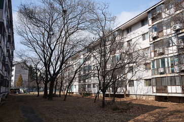 An old apartment in Seoul, South Korea.
