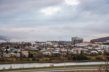 Fototapeta premium View over city of Reykjavik in Iceland