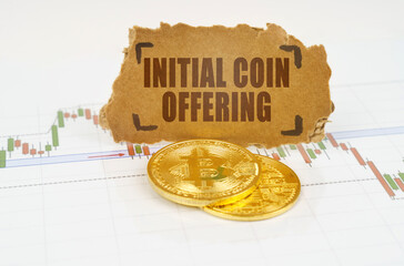 On the chart with quotes, there are bitcoins and there is a sign with the inscription - Initial...