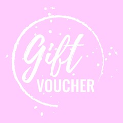 Gift voucher -  lettering isolated on background. Vector illustration