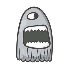 Vector funny doodle monster character.