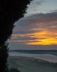 Tuscany, Italy, sunrise, dramatic, beautiful clouds