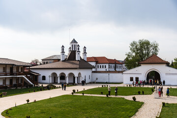 The ensemble of the Brancovenesc Palace from Potlogi. Romania.