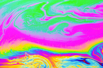 Psychedelic multicolored background abstract. Rainbow colors. patterns background. Photo macro shot of soap bubbles