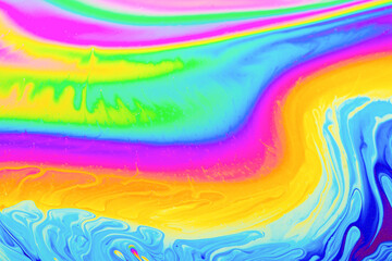 Psychedelic multicolored background abstract. Rainbow colors. patterns background. Photo macro shot...