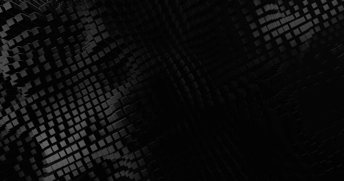 animated abstract background of the black cubes