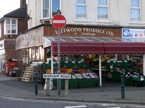 cleveleys, Lancashire, United Kingdom - 4 March 2022: Fleetwood produce grocery shop on Bispham Road in Cleveleys, Lancashire