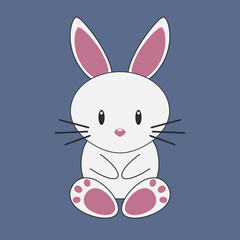 Cute little bunny. Vector background