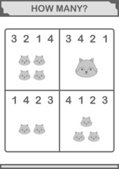 How Many Fox face. Worksheet for kids