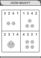 How Many Chicken face. Worksheet for kids