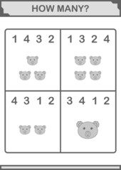 How Many Koala face. Worksheet for kids