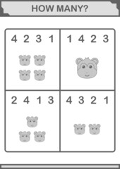 How Many Monkey face. Worksheet for kids