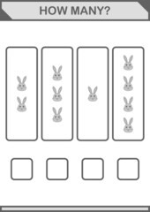 How Many Rabbit face. Worksheet for kids