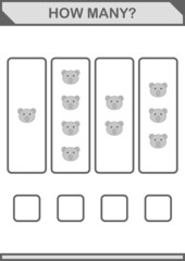 How Many Koala face. Worksheet for kids