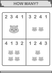How Many Skunk face. Worksheet for kids