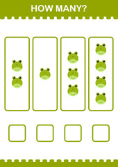 How Many Frog face. Worksheet for kids