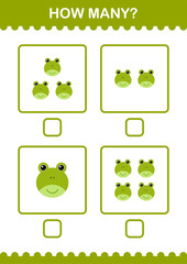 How Many Frog face. Worksheet for kids