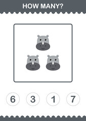 How Many Rhinoceros face. Worksheet for kids