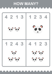 How Many Panda face. Worksheet for kids
