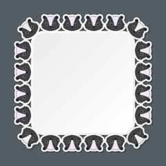 Skunk with square frame for banner, poster, and greeting card